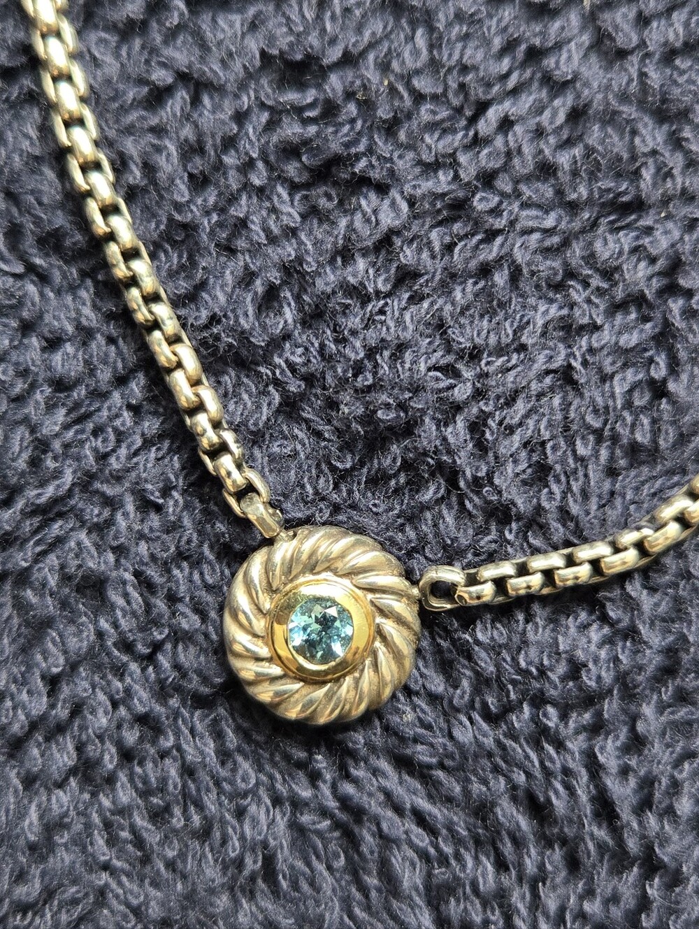 David Yurman Topaz Color Classic Cookie Pendant Necklace